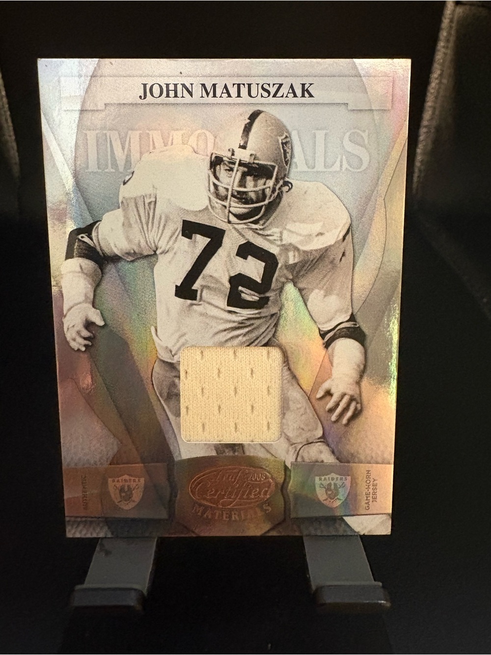 John Matuszak Raiders Jersey Patch Card